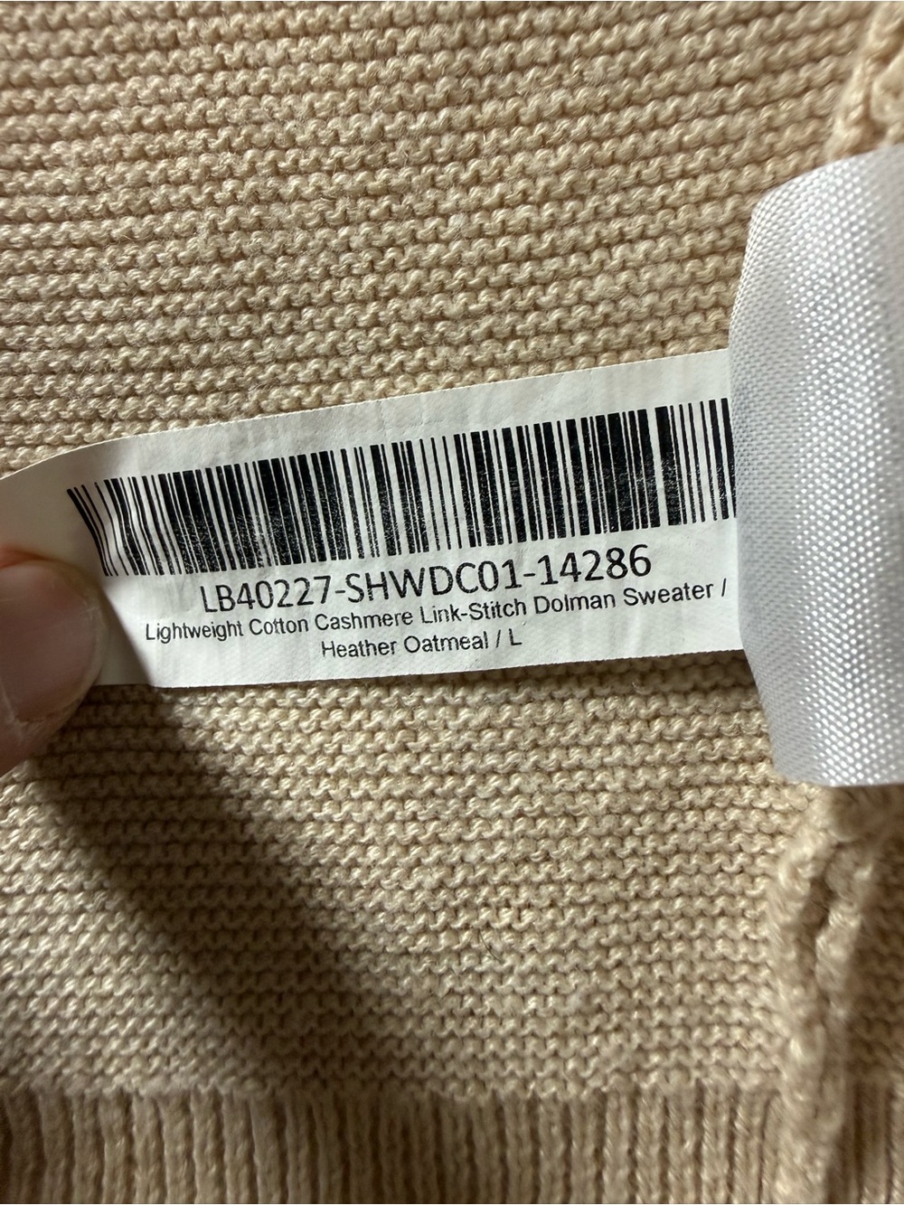 Quince Heather Oatmeal Cotton Cashmere Link-Stitch Short Sleeve Dolman Sweater L - Picture 8 of 10